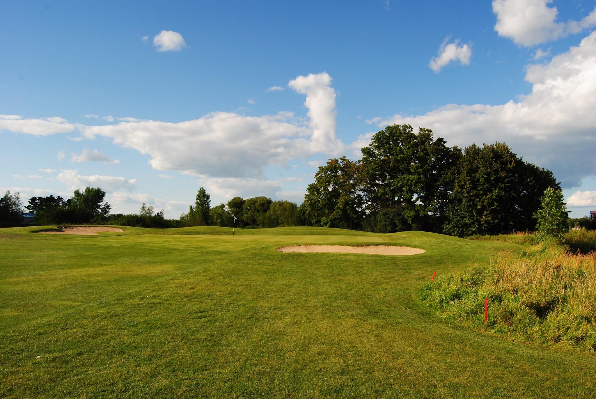View of bunker on golf course 